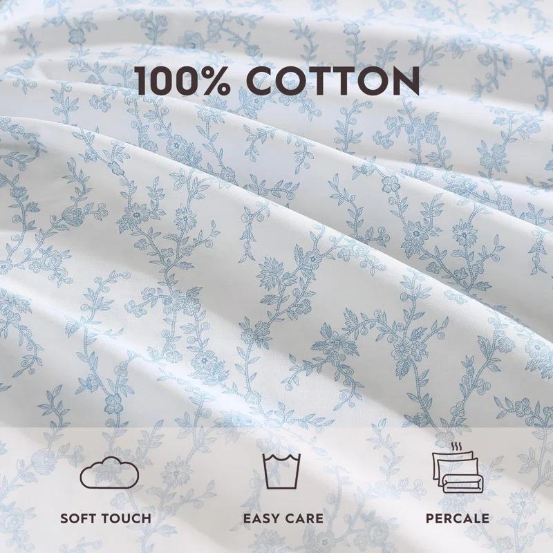 Laura Ashley Evie Laura Ashley Printed Cotton Percale 2 Piece Pillowcase Set