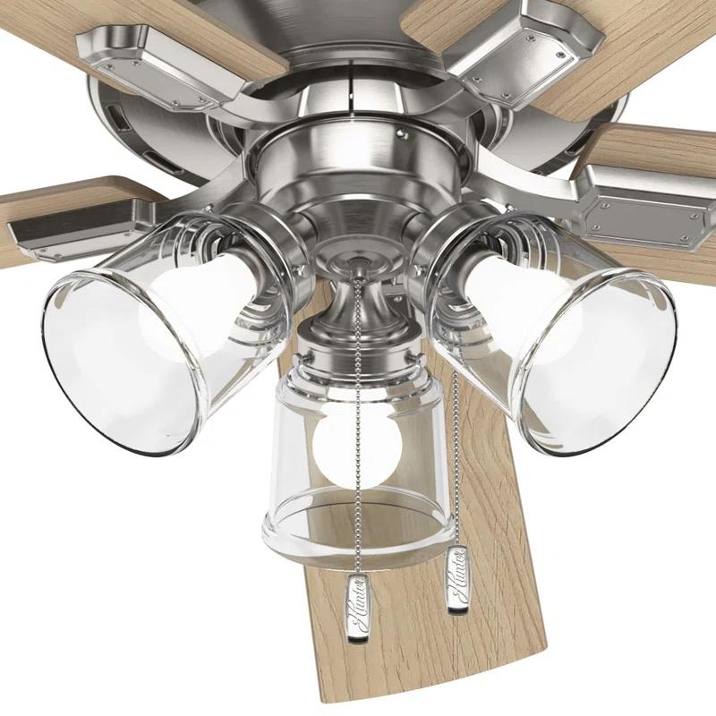 60" Crestfield 5 - Blade Ceiling Fan with Pull Chain and Light Kit Included