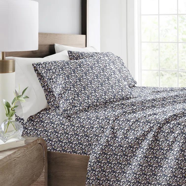 IEnjoy Home 4 Piece Sheet Set Patterned Microfiber Ultra Soft Bedding in Floral Dream