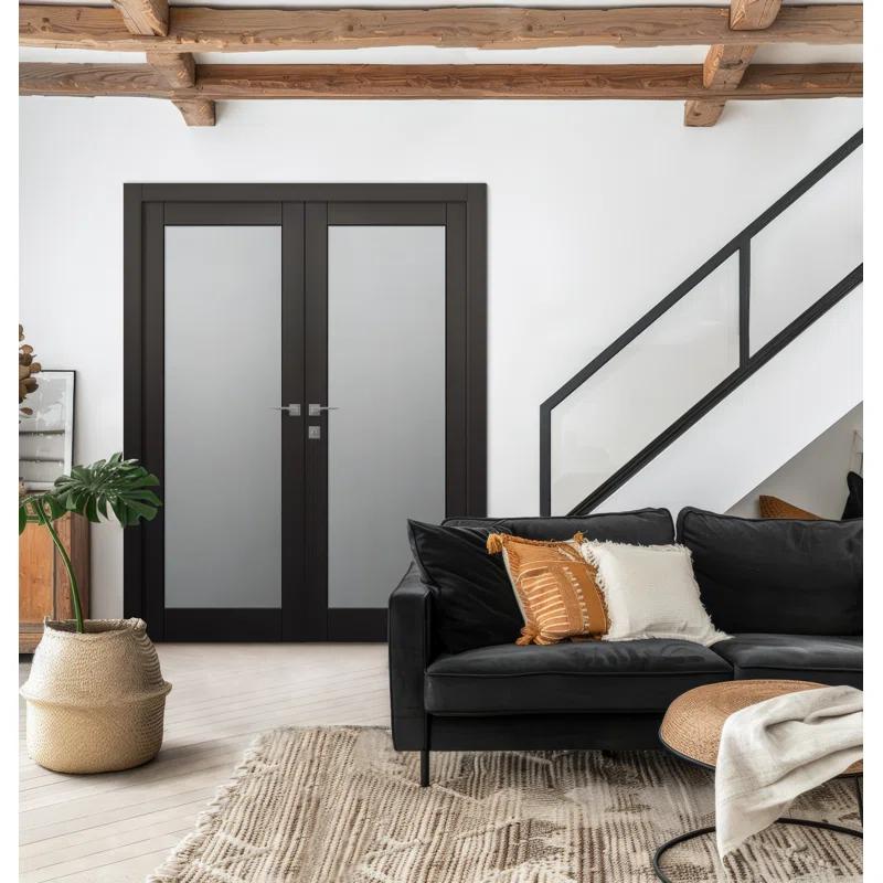 Belldinni Avon 207 Solid Manufactured Wood and Glass Paneled Double French Door