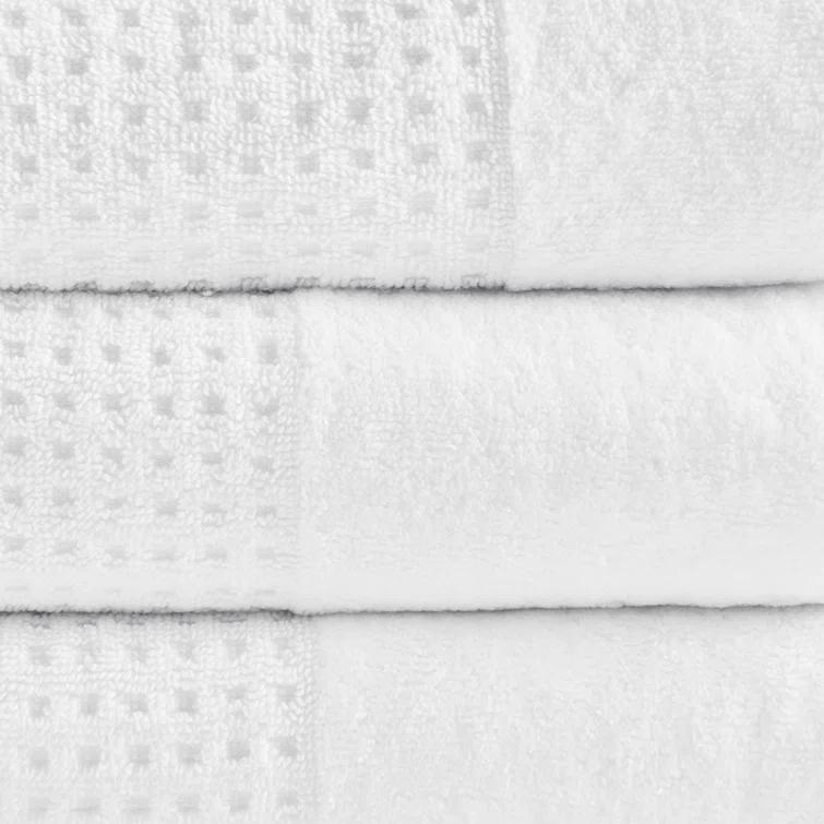 Madison Park Spa Waffle Cotton Jacquard Antimicrobial Bath Towel 6 Piece Set