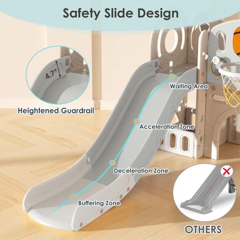 Suteck 9 in 1 Toddler Slide, Kids Slide with Climber Outdoor Indoor Slide Playset