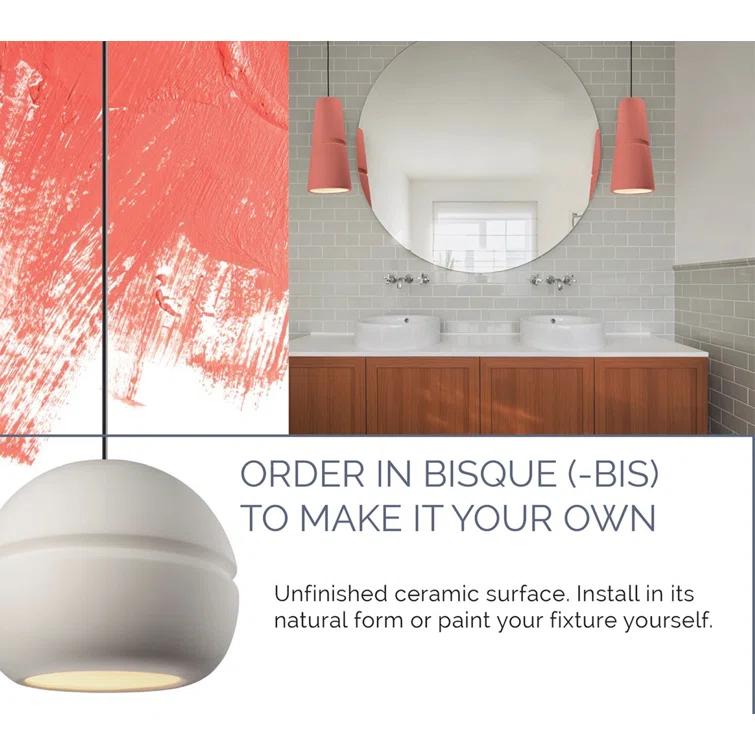 Justice Design CER-5645W-BIS Ambiance Collection - 1 Light Outdoor Wall Sconce Bisque  Choose Your Options