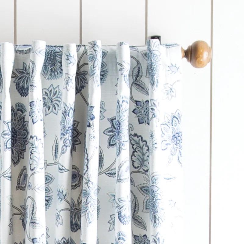 Martha Stewart Jakarta Cotton Blend Floral Blackout Rod Pocket Curtain Panels (Set of 2)