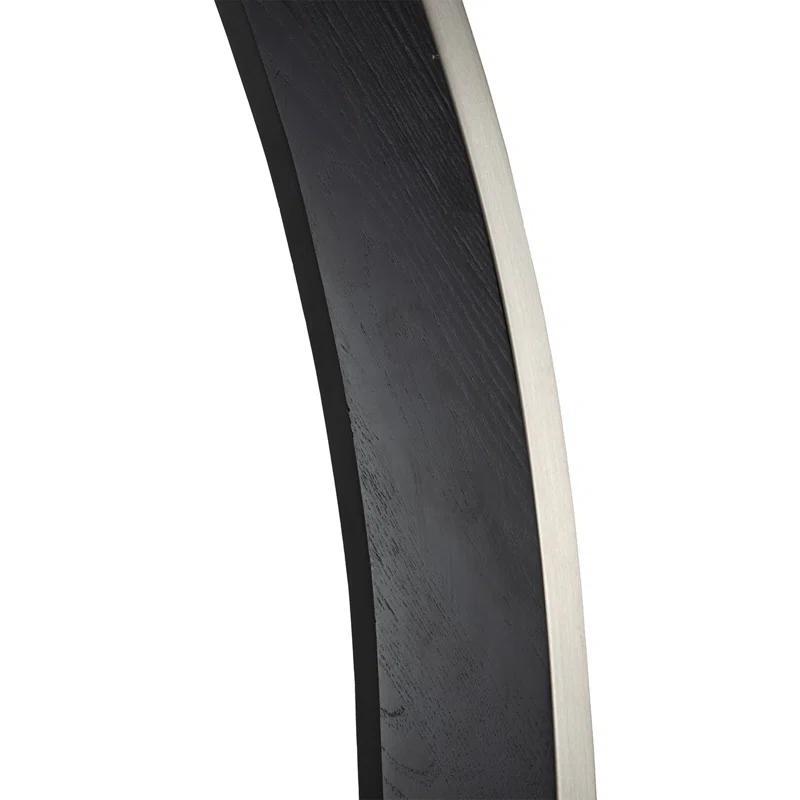 Nova of California Vaulted Arc Floor Lamp by Peter Morelli - 86", 1968 design, Black Wood, Satin Nickel, Dimmer Switch, V-base