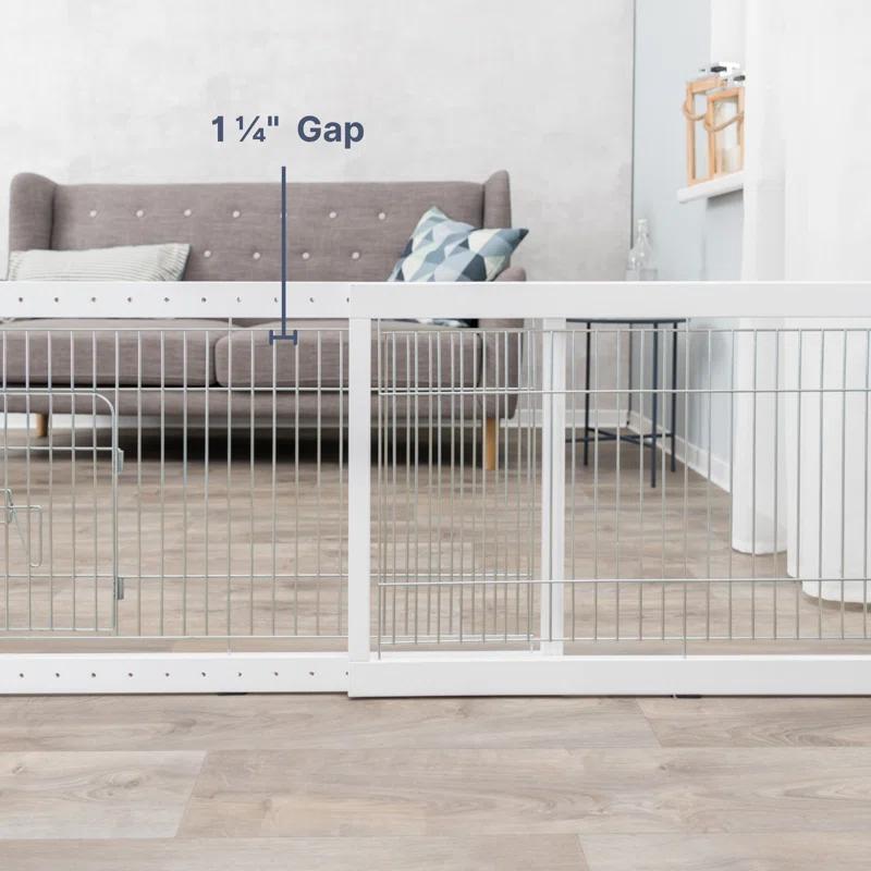 TRIXIE TRIXIE Freestanding Pet Gate with Pet Door, Adjustable Width, 22.5 in Height