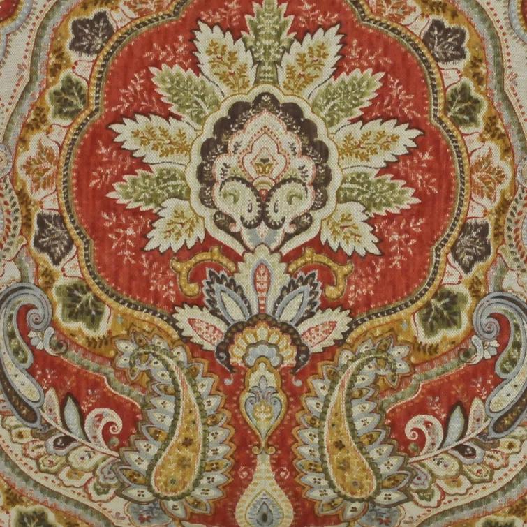 Rose Tree Harrogate Paisley Ruffled 80'' W Window Valance in