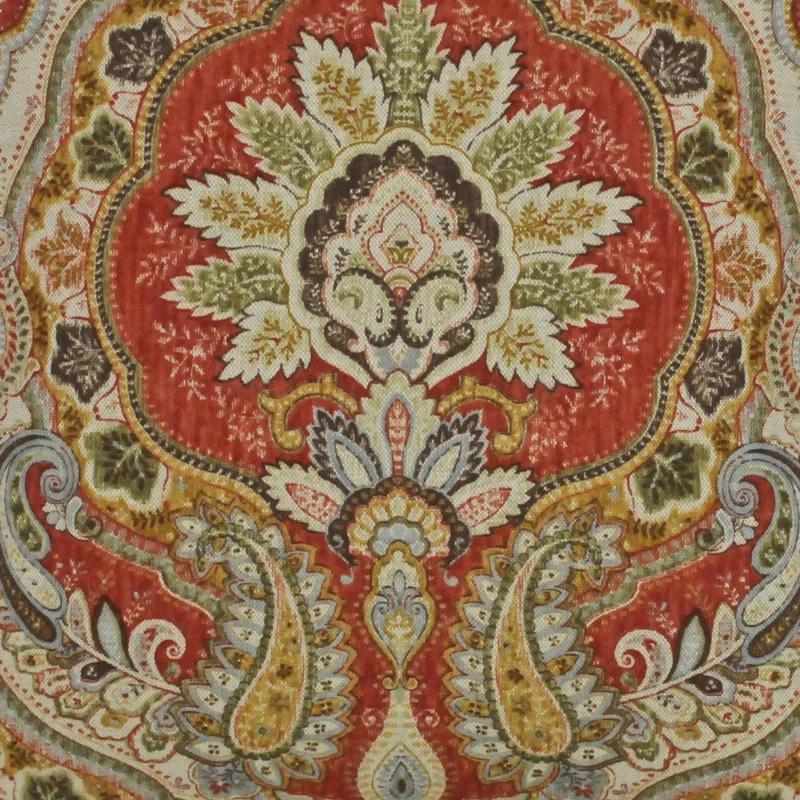 Rose Tree Harrogate Paisley Ruffled 80'' W Window Valance in