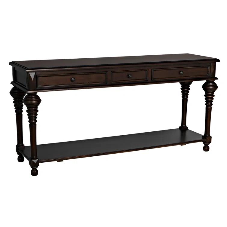 Noir Colonial 72'' Solid Wood Console Table
