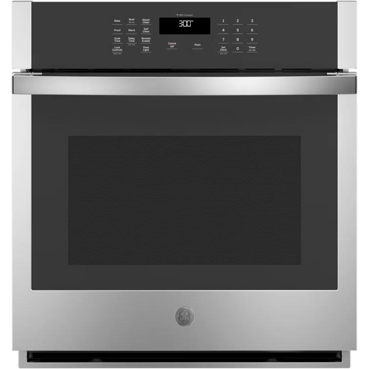 GE Appliances GE Smart Appliances Smart Built-in 27" Self-Cleaning Electric Single Wall Oven JKS3000SNSS