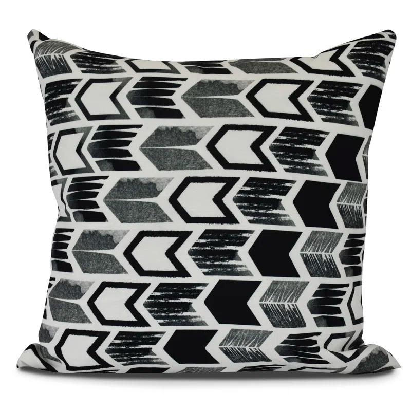 e by design Goals, Gourds, And Gatherings Geometric Indoor/Outdoor Reversible Throw Pillow