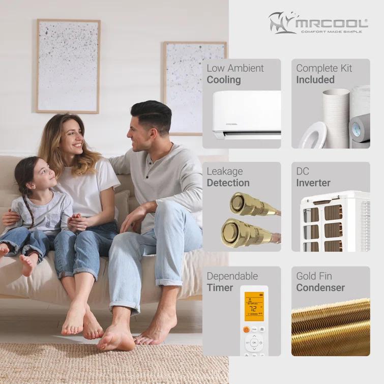 MrCool MRCOOL Advantage 12,000 BTU Ductless Inverter Wall Mount Heat Pump System, White