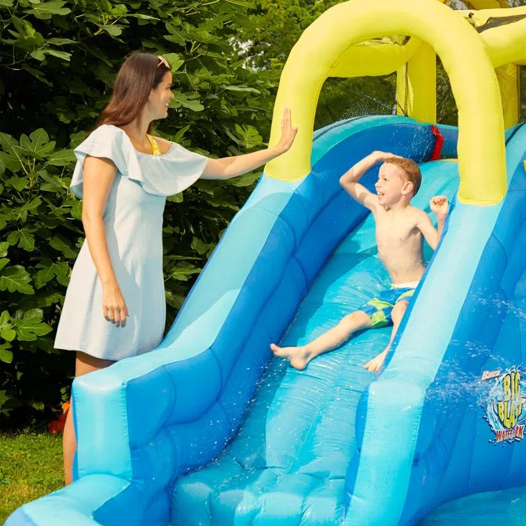 Banzai Big Blast Inflatable Water Park w/ Climbing Wall, Ball Game & Splash Pool | Wayfair