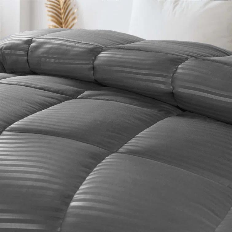 Superior Striped Reversible Box-Quilt Brushed Microfiber Medium Weight Down Alternative Comforter & Reviews | Wayfair