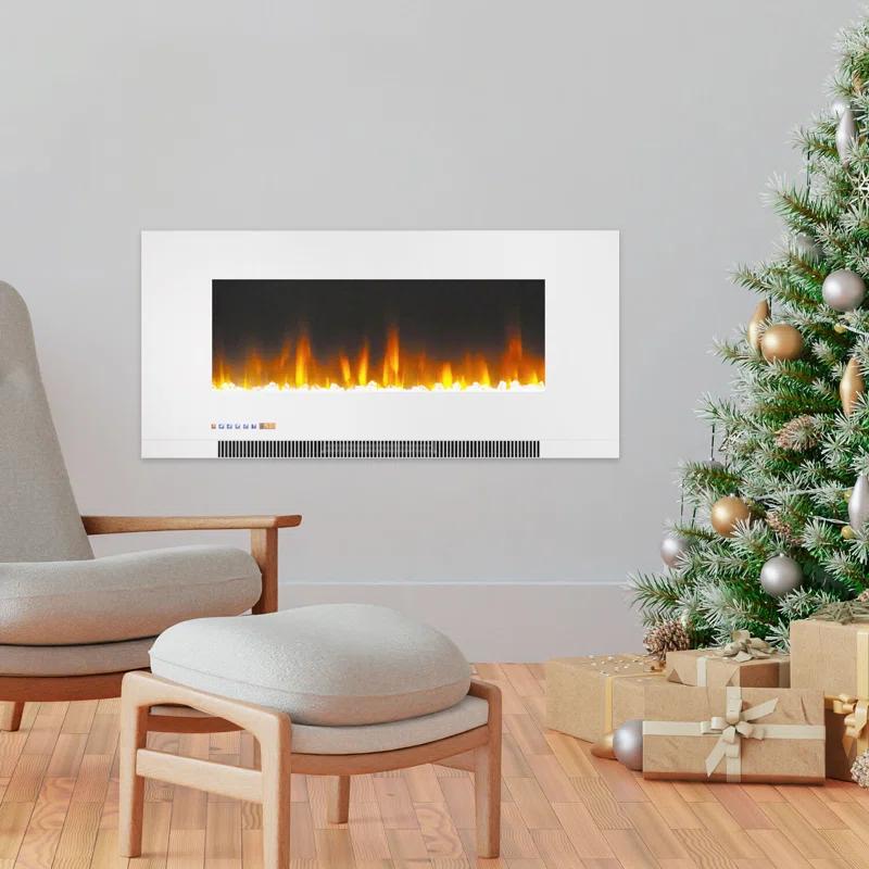 Cambridge Cambridge Wall Mount Electric Fireplace Heater with Remote Control for Indoor Use in Living Room, Bedroom, Home Office
