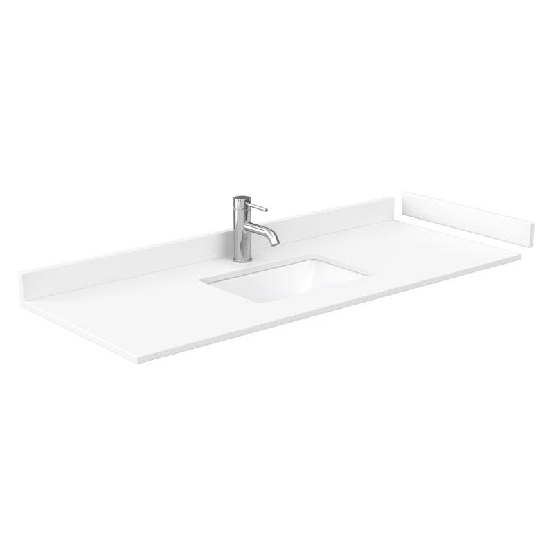 Wyndham Collection Miranda 54" Freestanding Single Bathroom Vanity with Cultured Marble Top with 46" Mirror