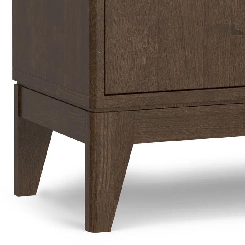 Simpli Home Harper 40"W Solid Wood 2-Shelf Mid-Century Modern Entryway Storage Cabinet with 2 Drawers