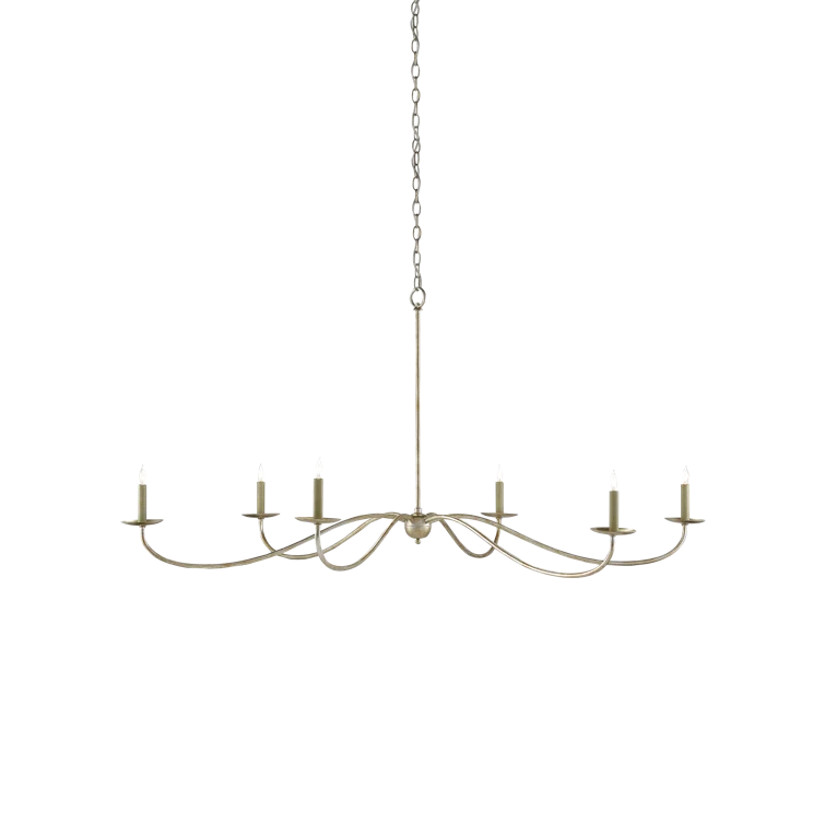 Saxon Silver Granello 6-Light Candle Chandelier