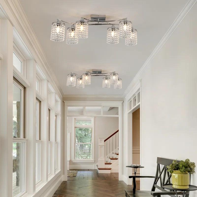 Mercer41 6 - Light 35.03" Dimmable Crystal Flush Mount