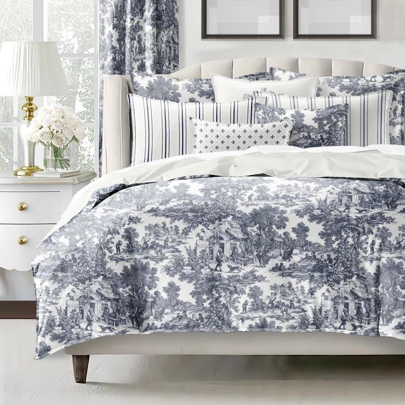 Au Village Toile Denim Cotton Comforter Set 8 Piece
