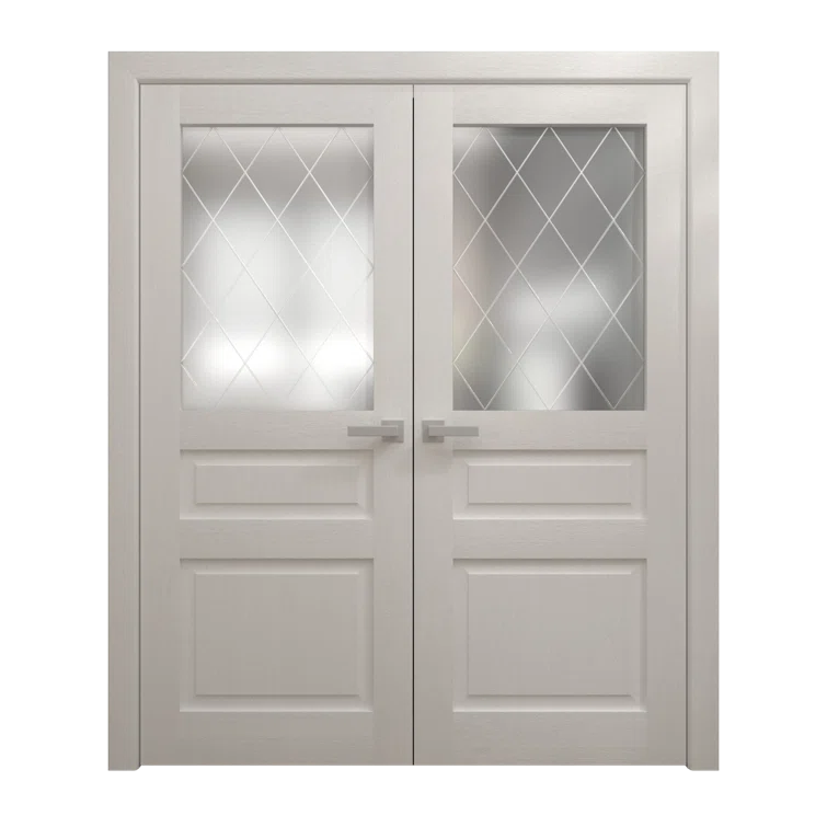 SARTODOORS Interior Solid French Double Doors | Ego 5011 | Wood Interior Solid Panel Frame | Closet Bedroom Modern Doors | Wayfair