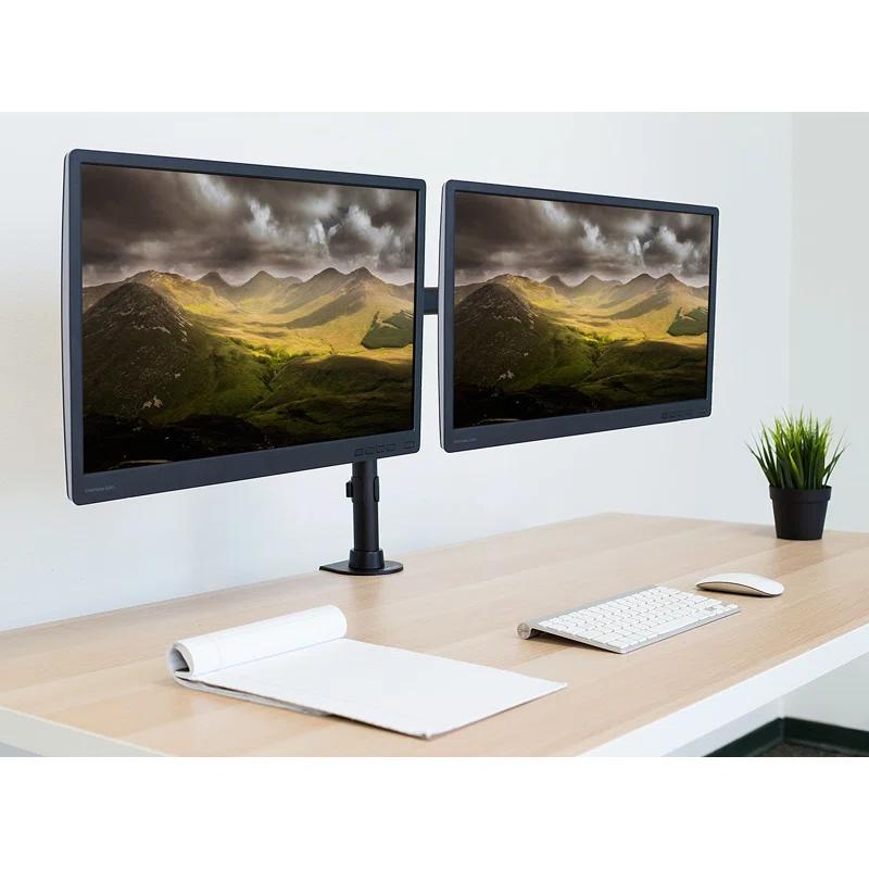 Mount-it Height Adjustable Universal 2 Screen Desk Mount