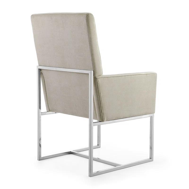 Orren Ellis Bejarano 18.9'' H Velvet Upholstered Metal Armchair