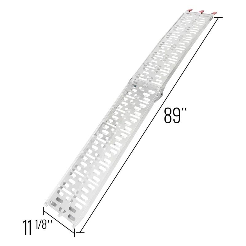 Black Widow Black Widow Aluminum Folding Motorcycle Ramp Arched Plate, Single Runner, Silver