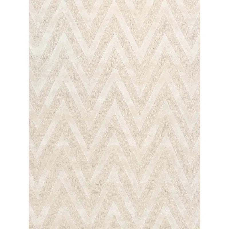 Pasargad Hand-Tufted Bamboo Silk & Wool Ivory Area Rug