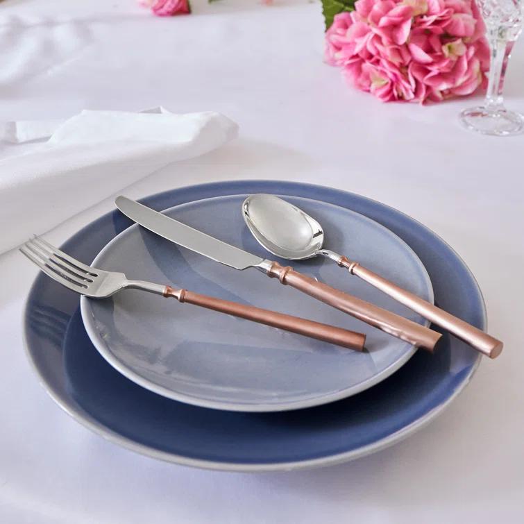 Regal Copper Handle 18/10 Stainless Steel 20 Piece Flatware Set, Service For 4