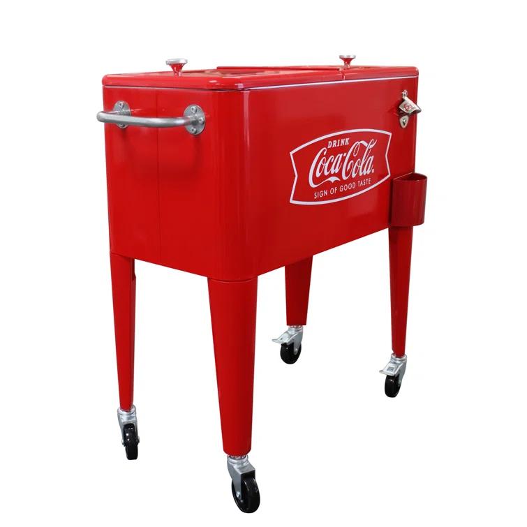 Leigh Country Leigh Country 60 Quarts Serving Station / Cart Cooler with wheels in Red