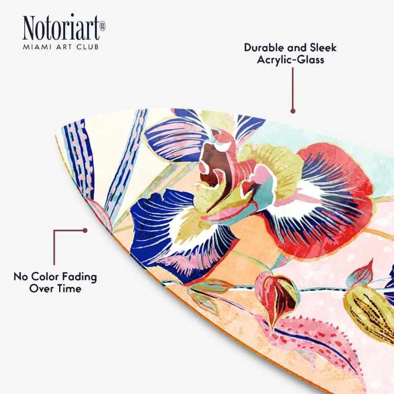 Notori Art Floral Hue Surfboard Set Acrylic Coastal Wall Art by Notoriart