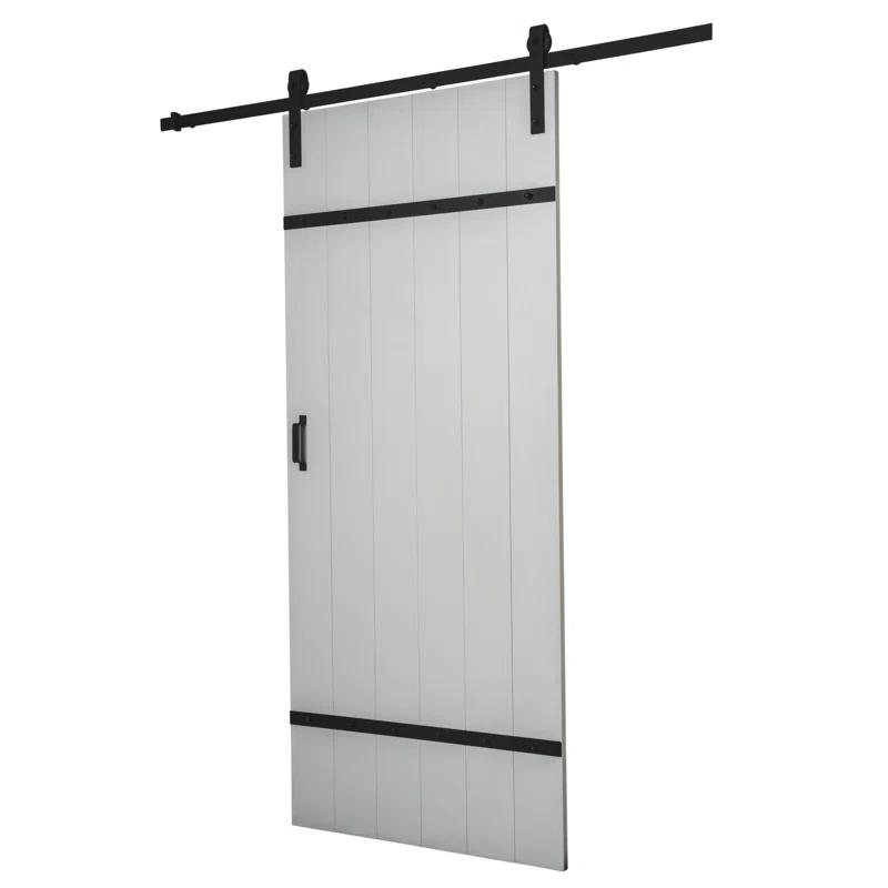 Renin 36'' x 84'' Semi-Solid Paneled Low-Gloss with Installation Hardware Kit Barn Door