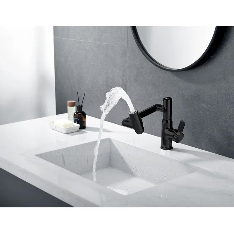 Lefton BF2204-3 Lefton Rotatable Single Hole Bathroom Faucet with Temperature Display BF2204