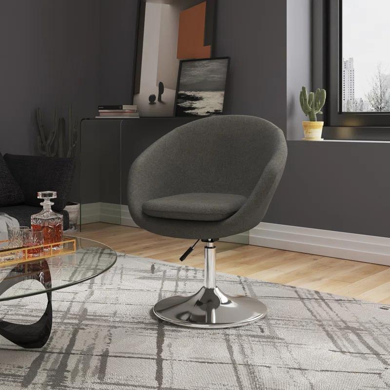 Ivy Bronx Sior Upholstered Swivel Barrel Chair