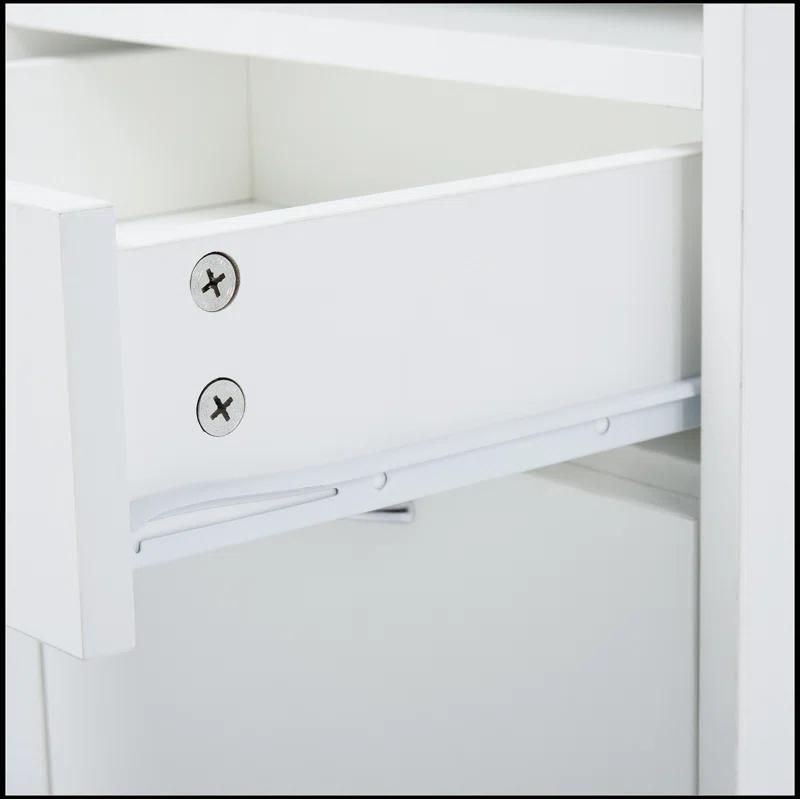 Latitude Run® Mobile Storage Cabinet Organizer with Drawer and Cabinet, Printer Stand with Castors