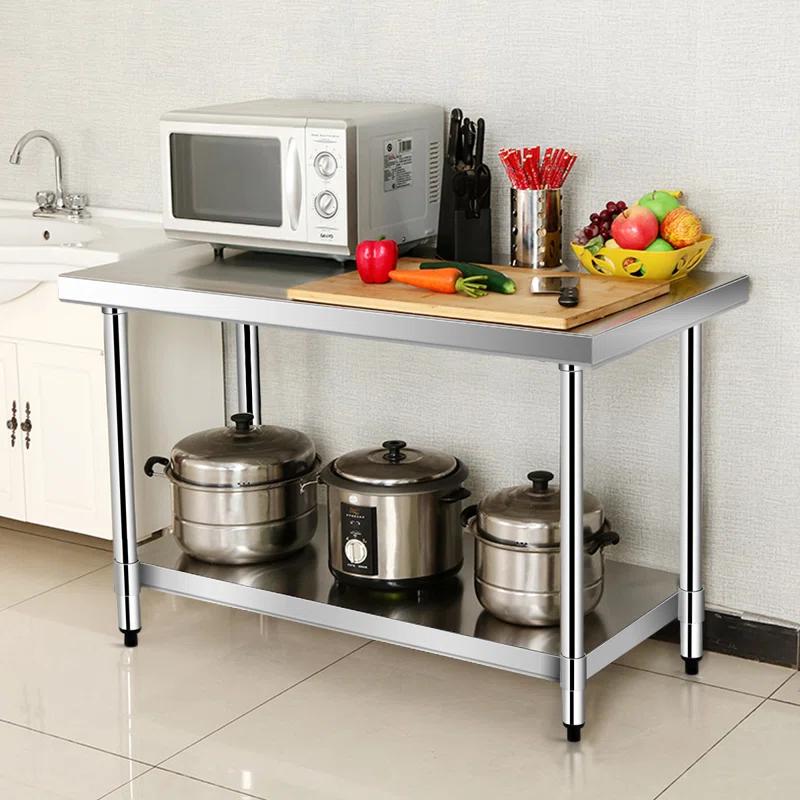 Gymax Stainless Steel 36'' L x 24'' W x 35'' H Work Table