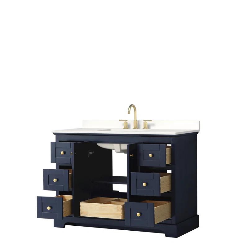 Wyndham Collection Avery 48'' Single Bathroom Vanity with Quartz Top