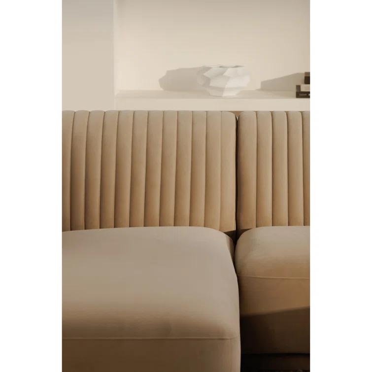 Moe's Home Collection Zandro Left Sectional Beige Fabric Sectionals