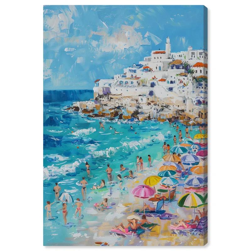 Art Remedy Greek Vacation Canvas Modern Beach Wall Art by Art Remedy