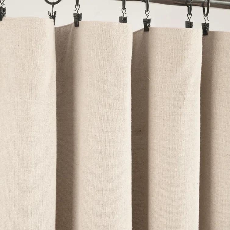 Lush Decor Linen Button Cotton Blend Blackout Curtain Single Panel
