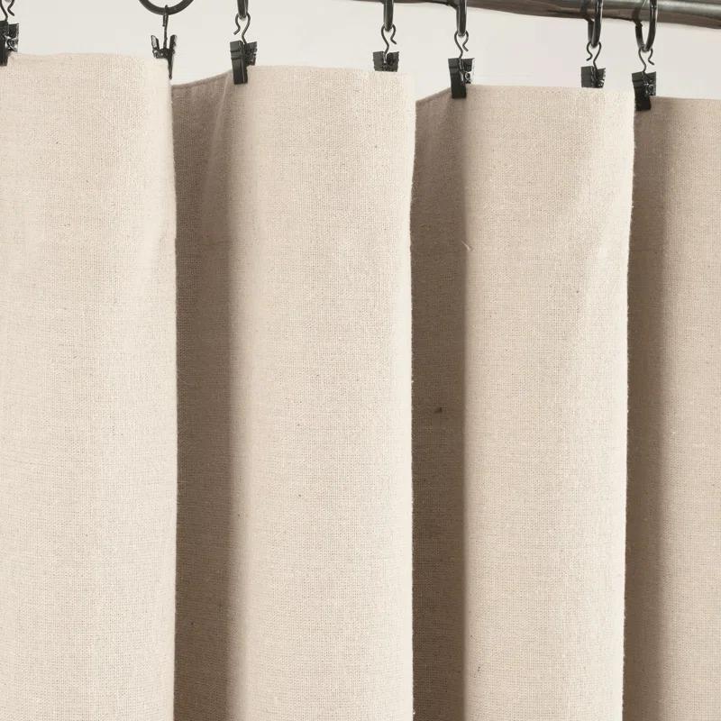 Lush Decor Linen Button Cotton Blend Blackout Curtain Single Panel