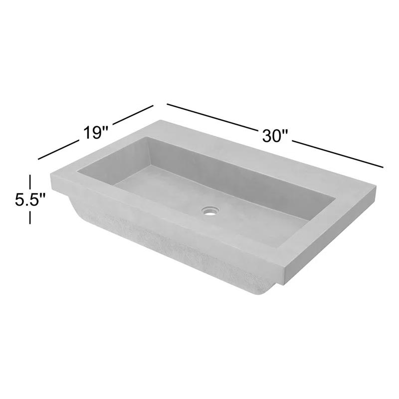 Trough Handmade Rectangular Drop-In Bathroom Sink