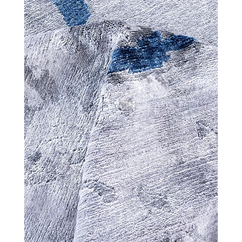 Solo Rugs Modern One-of-a-Kind Hand-Knotted Area Rug - Gray, 9' 1" x 12' 1" | Wayfair