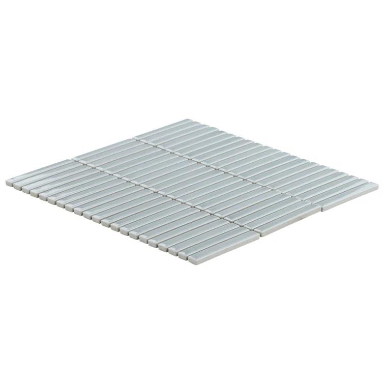 Monogram Stacked 11.19 In. X 11.9 In. Glossy Porcelain Mosaic Floor And Wall Tile (0.92 Sq. Ft. / Each)