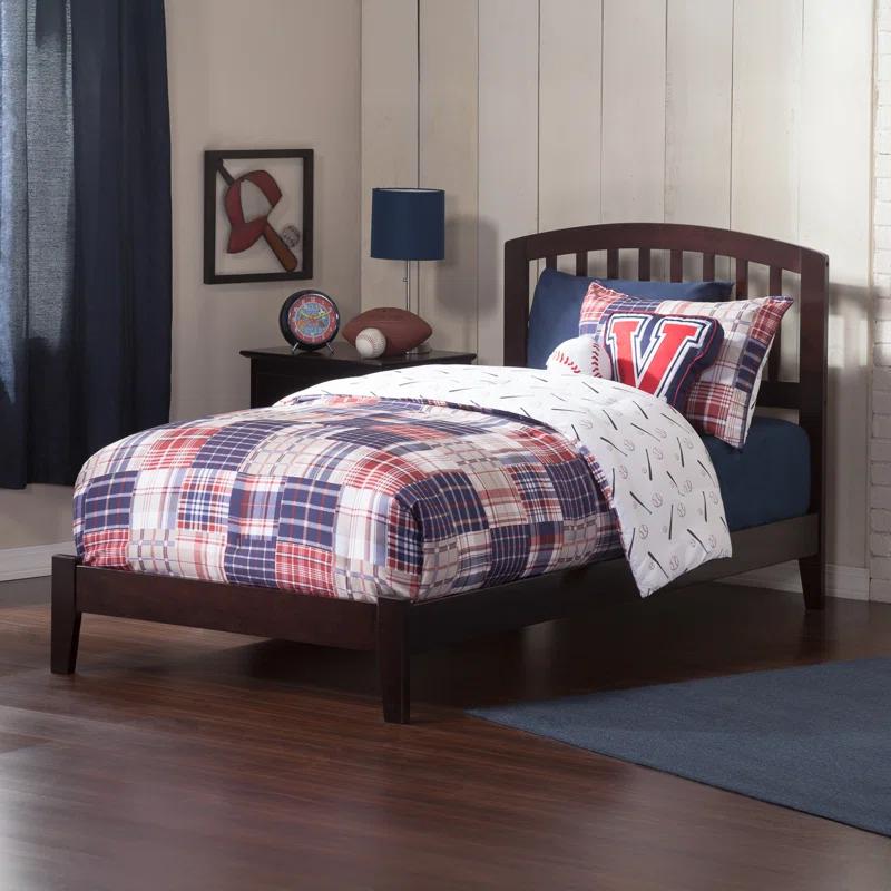 Winston Porter Richmond Solid Wood Foundation Bed with Attachable USB Charger