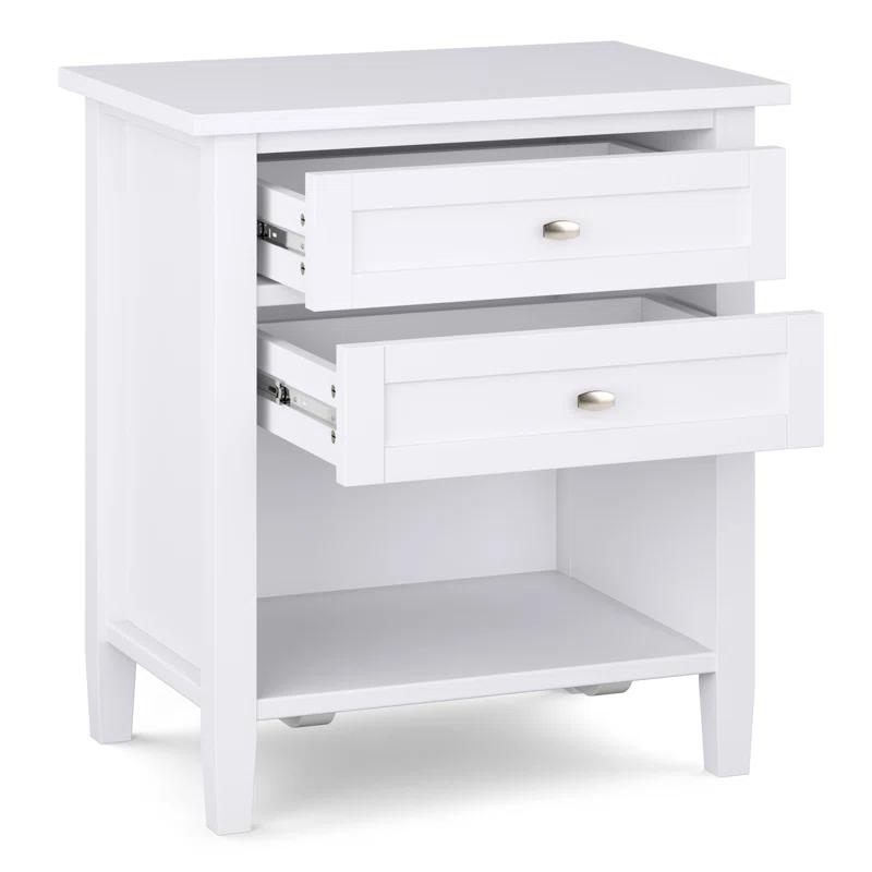 Simpli Home Warm Shaker 24"W Solid Wood Bedside Table with Two Drawers