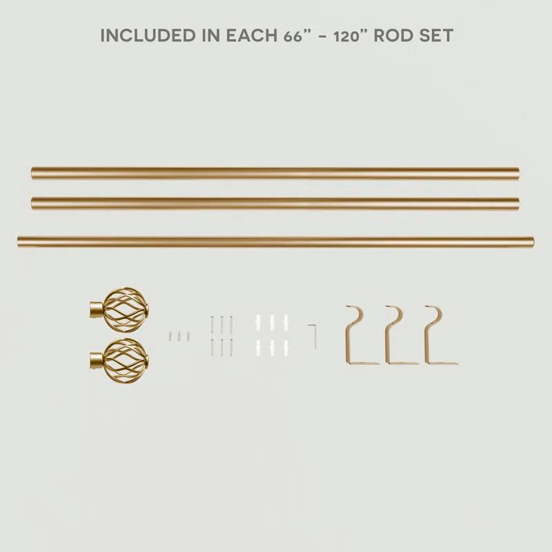 Red Barrel Studio® Exclusive Home Ogee 1" Curtain Rod and Coordinating Finial Set, Adjustable