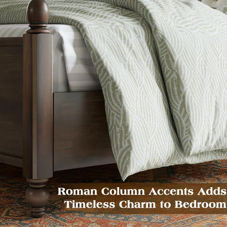 Lark Manor™ Amilio Queen Size Upholstered Bed Solid Wood Platform