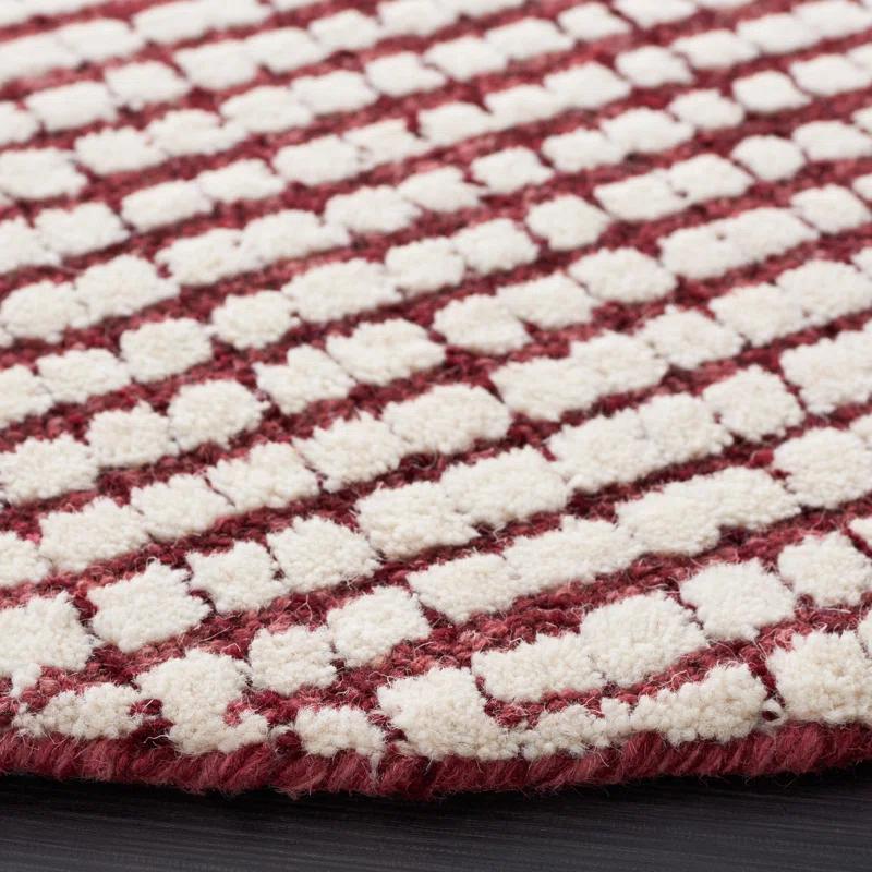 Latitude Run® Abstract Hand Tufted Wool Checkered Rug